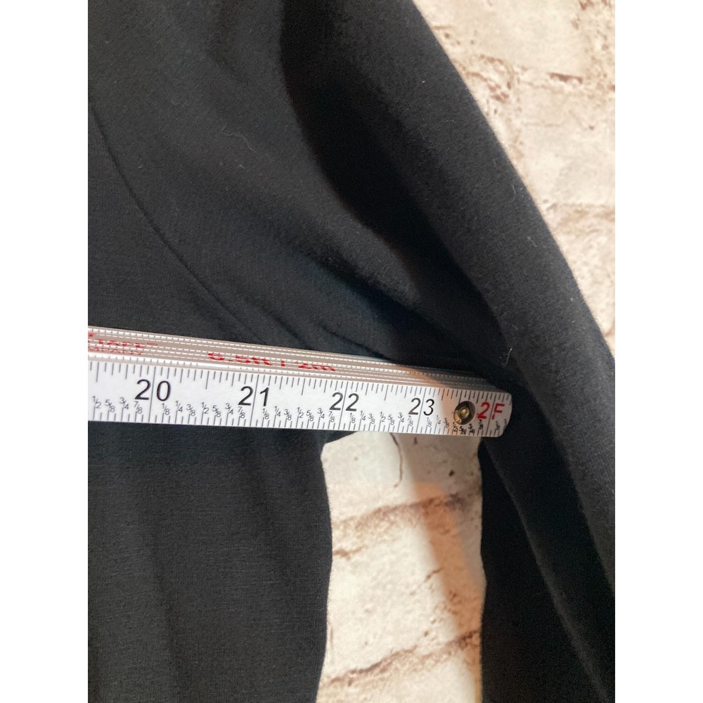 D&Co. Top Womens Large Black Button Up Jersey Cotton Stretch Pearl Buttons - Picture 6 of 11